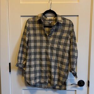 Madewell Black and Cream Checkered Shirt